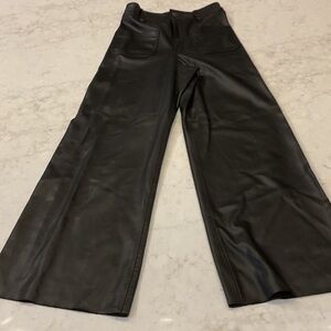 Zara marine wide leg Leather Pants